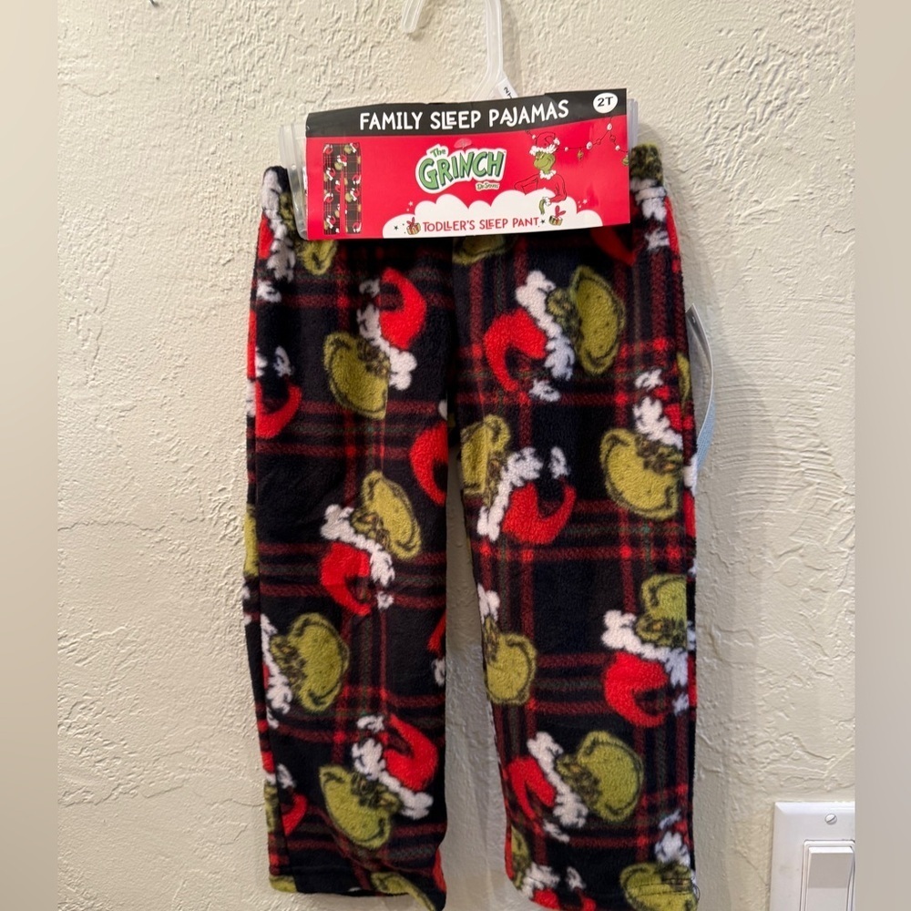 The Grinch Dr. Seuss 2T Toddler Christmas Holiday Pajama Bottoms Family Pj’s